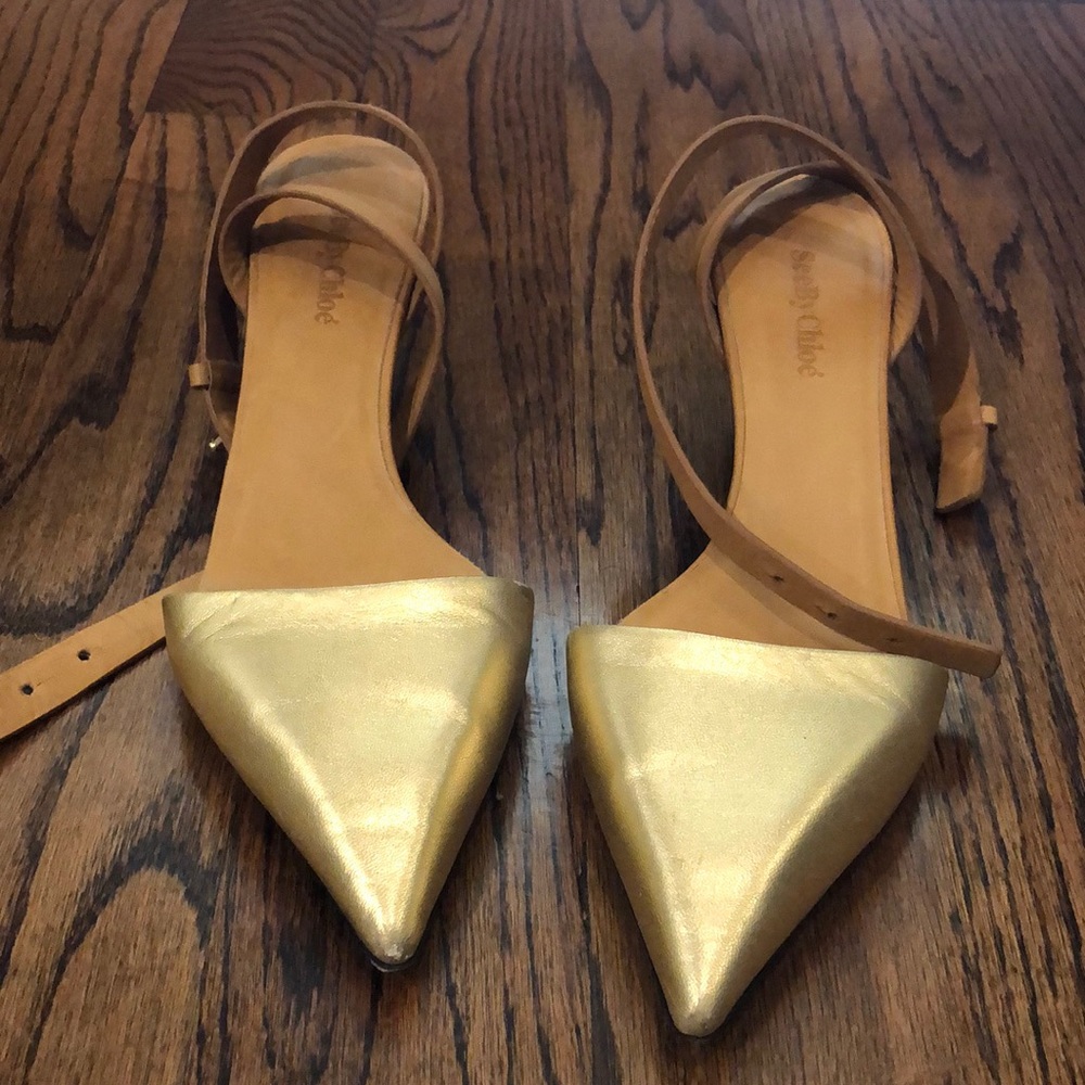 See by chloe gold metallic heals 39